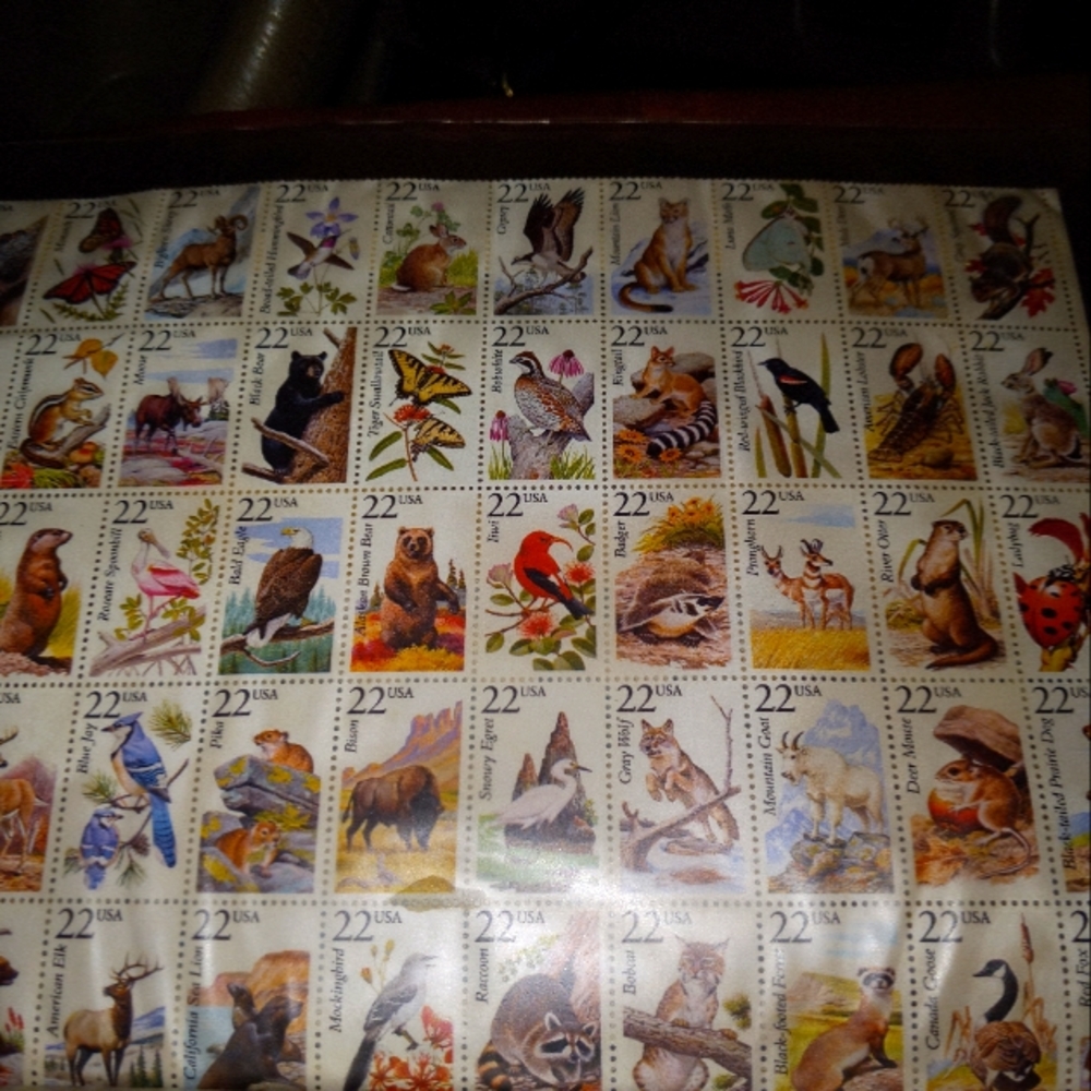 50 states & wildlife sheet of stamps